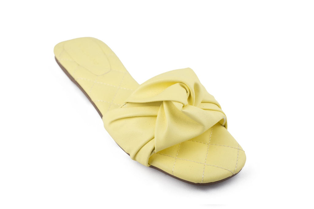 Rasteira Paula Salto Baixo Amarela