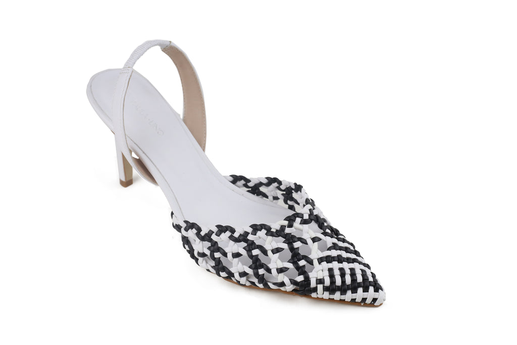 Scarpin Izabel Salto Médio Preto E Branco