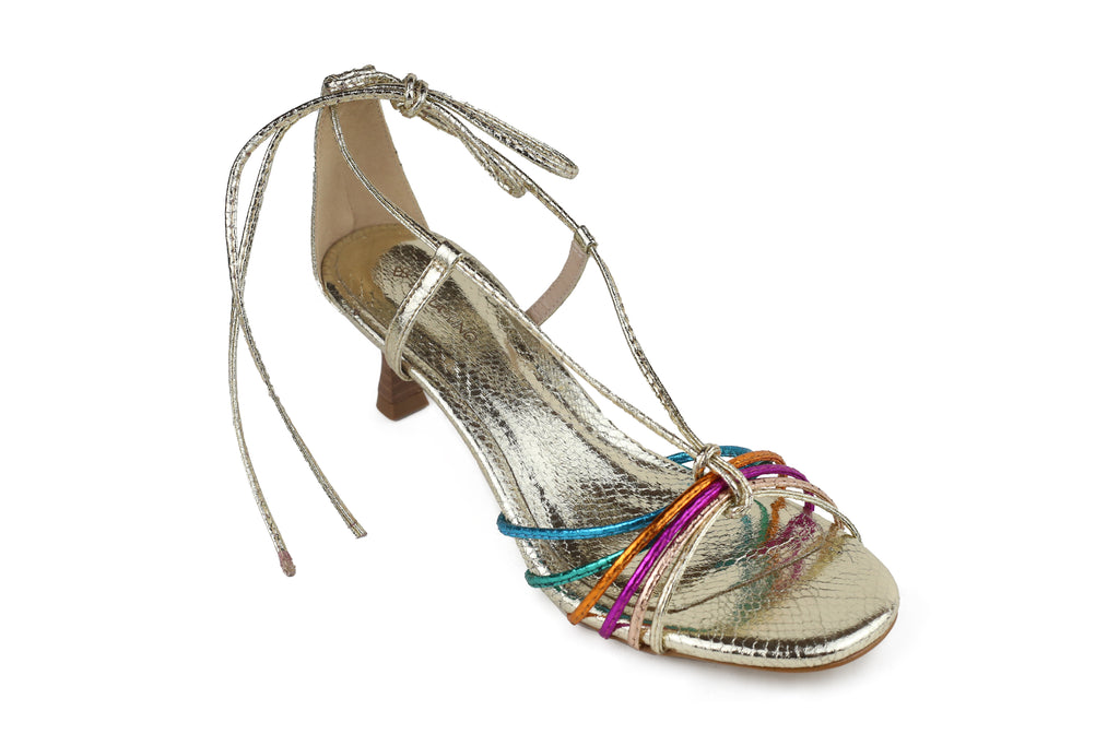 Sandália Mommy Salto Baixo Colorida