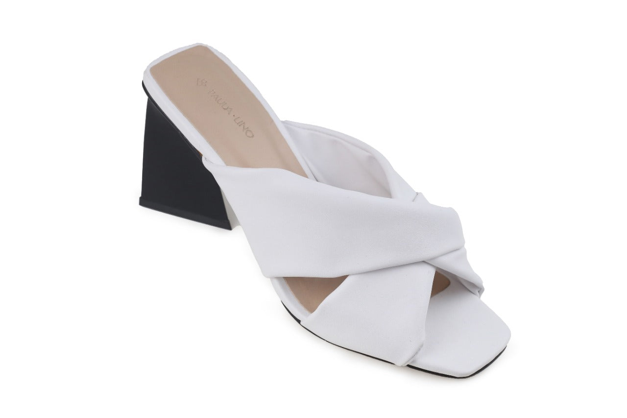 Tamanco Paula Salto Alto Branco