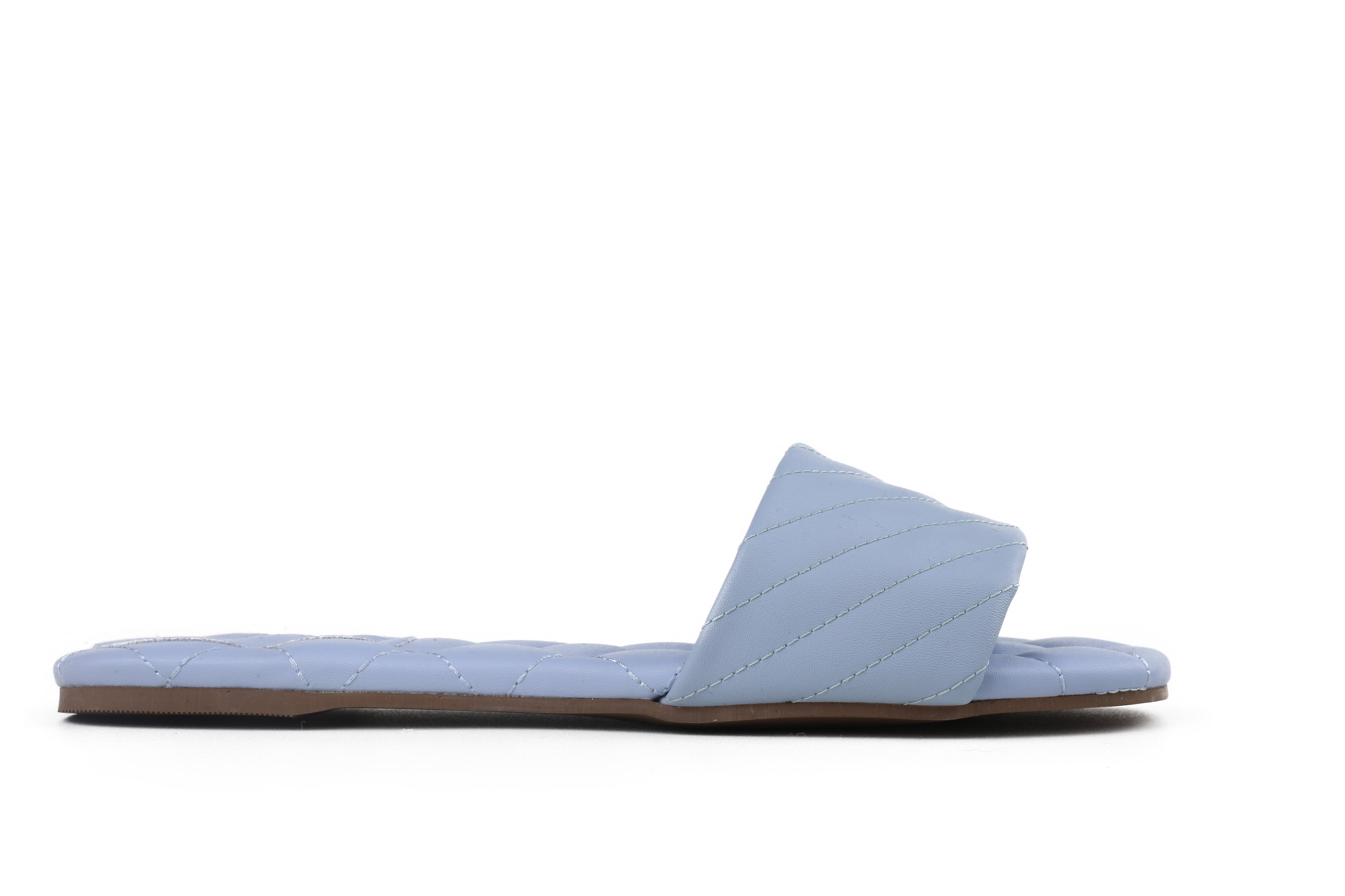 Rasteira Amor Perfeito Salto Baixo Azul