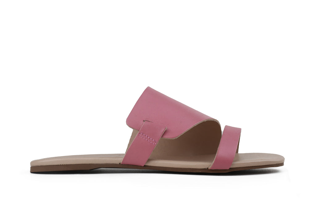 Rasteira Flávia Salto Baixo Rosa