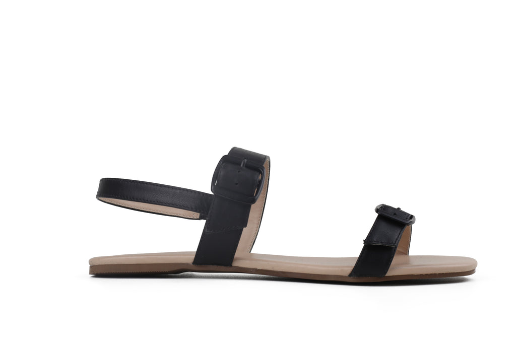 Rasteira Luíza Salto Baixo Preta