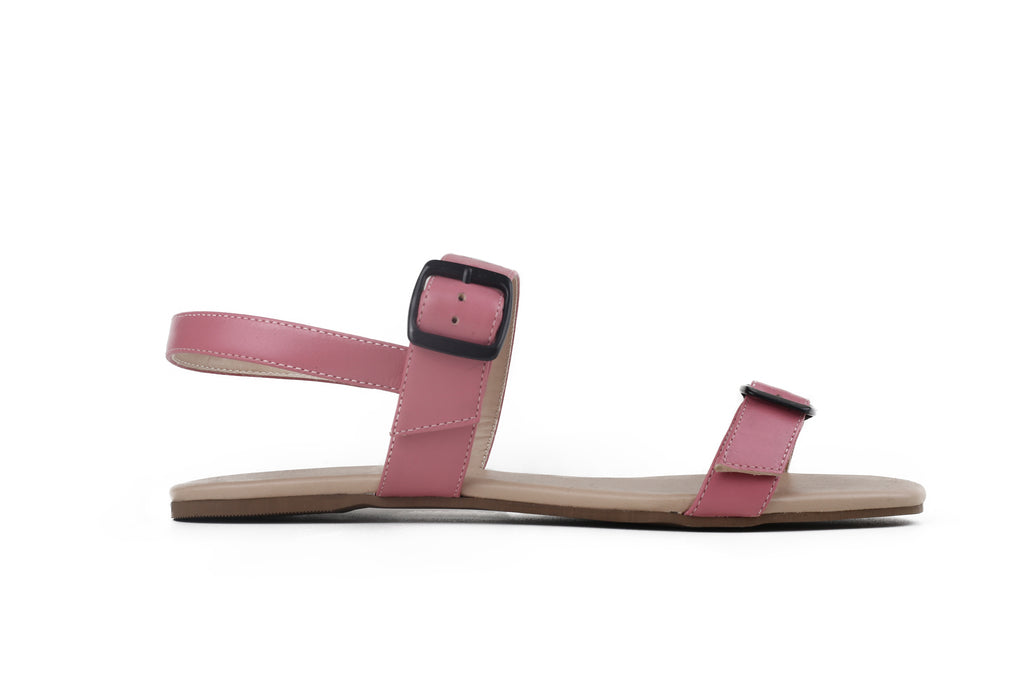 Rasteira Luíza Salto Baixo Rosa