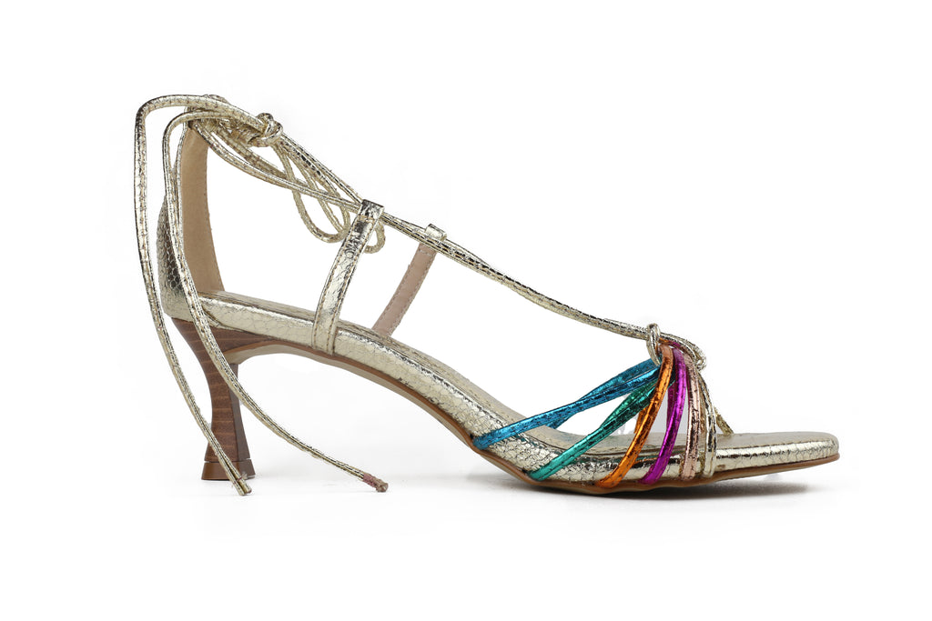 Sandália Mommy Salto Baixo Colorida