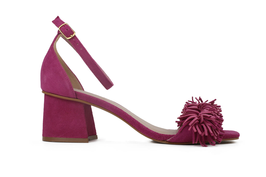 Sandália Princess Salto Baixo Rosa