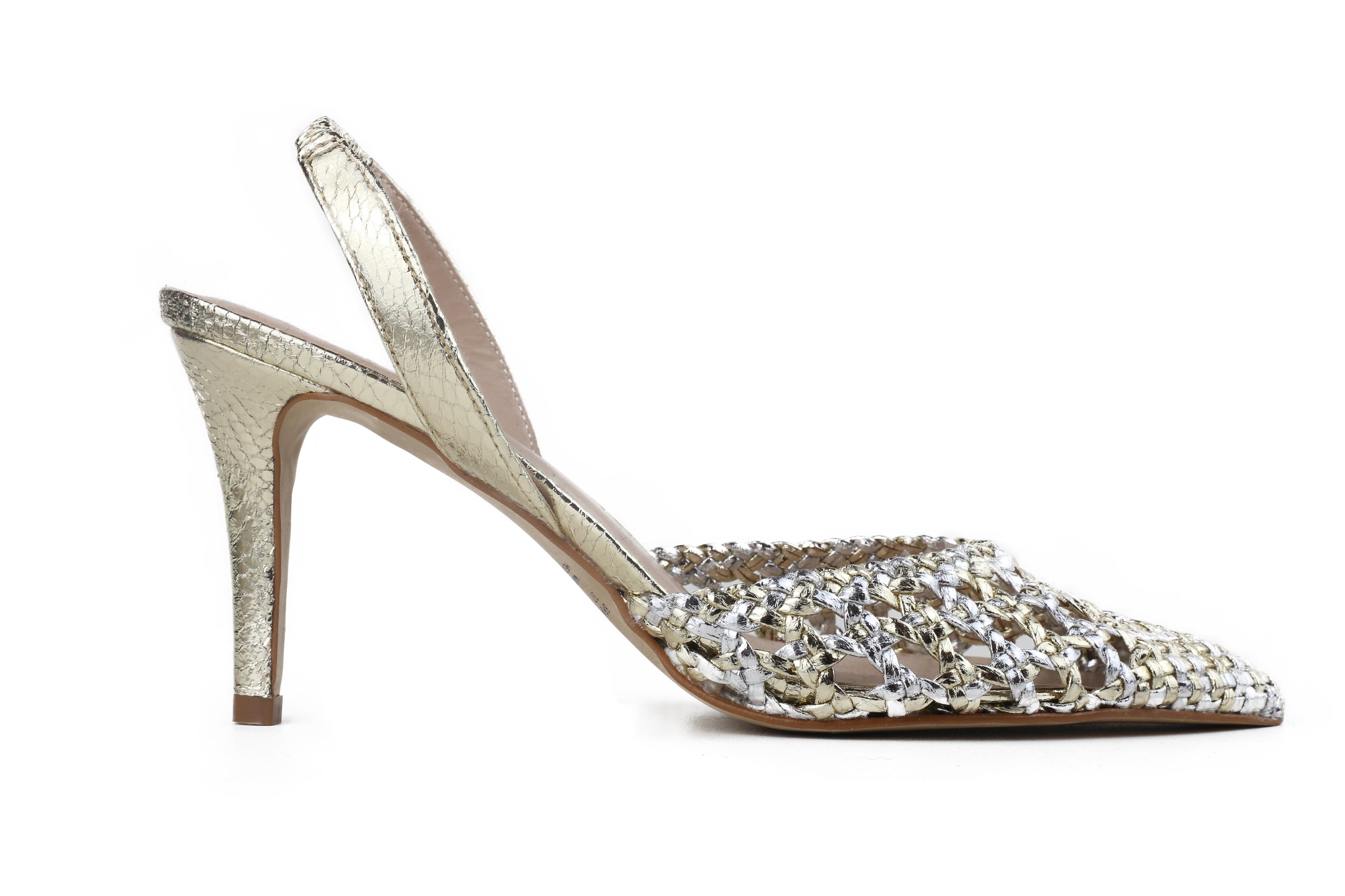 Scarpin Izabel Salto Médio Dourada