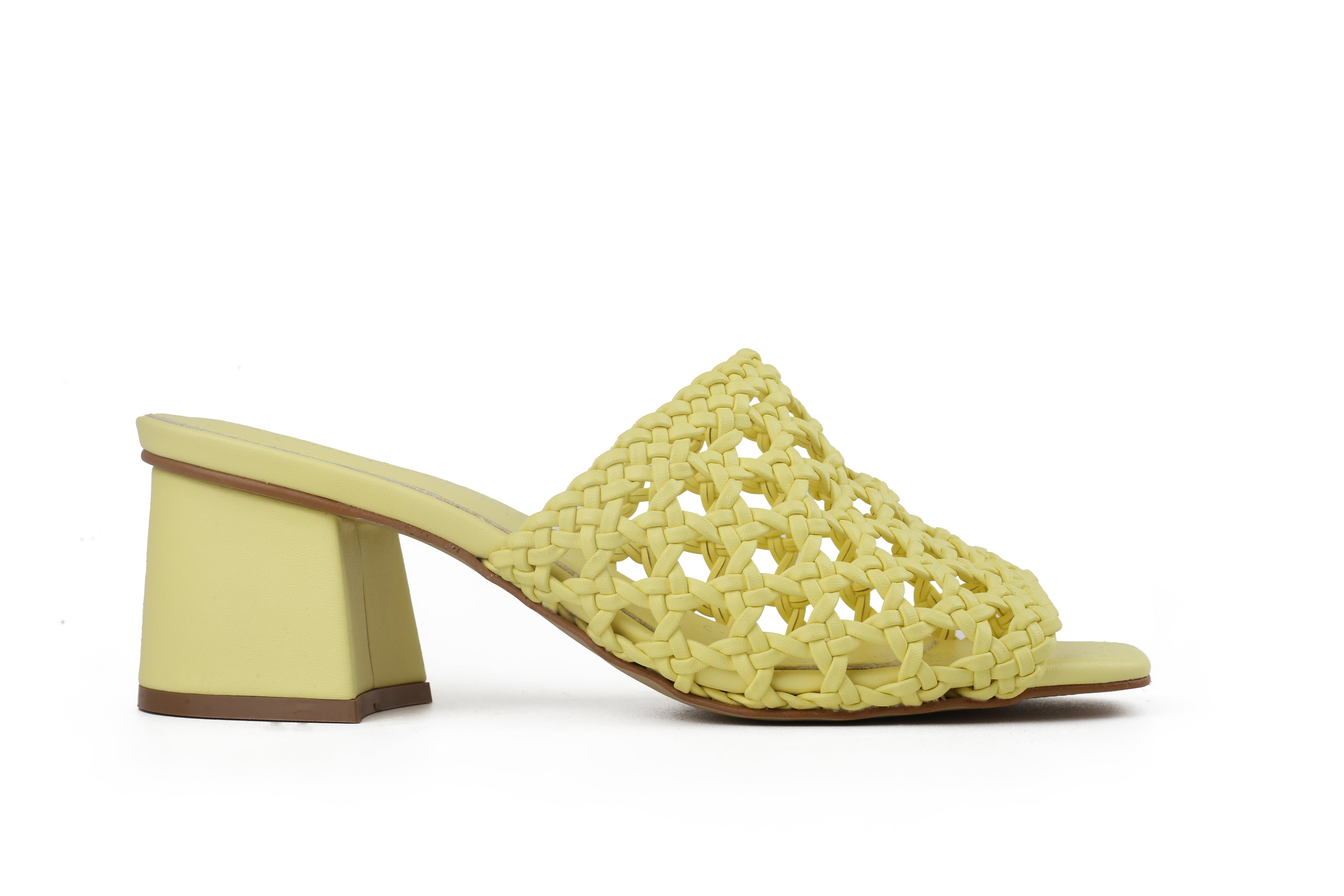 Tamanco Izabel Salto De Bloco Amarelo